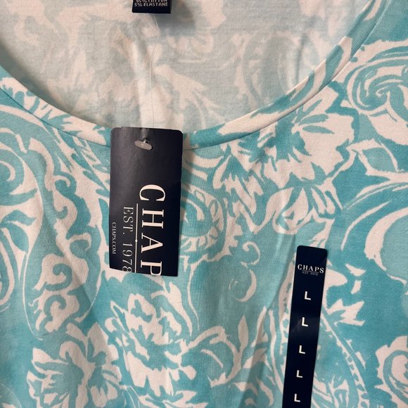 Chaps Light Blue Flower Top - Picture 3 of 3